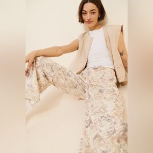 Free People Good Luck Barrel Jeans Bow Leg Baggy Cat Kitten AOP All Over Print